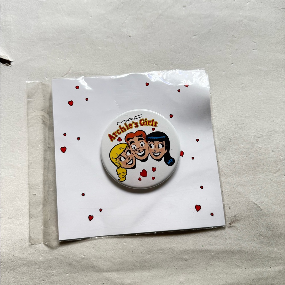 MAC Cosmetics Archie's Girls Button with Red Hearts